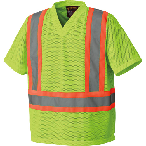 5993P Mesh Safety T-Shirt, Polyester, Small, High Visibility Lime-Yellow Meunier Outillage Industriel