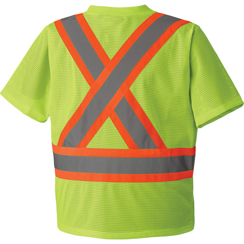 5993P Mesh Safety T-Shirt, Polyester, Small, High Visibility Lime-Yellow Meunier Outillage Industriel