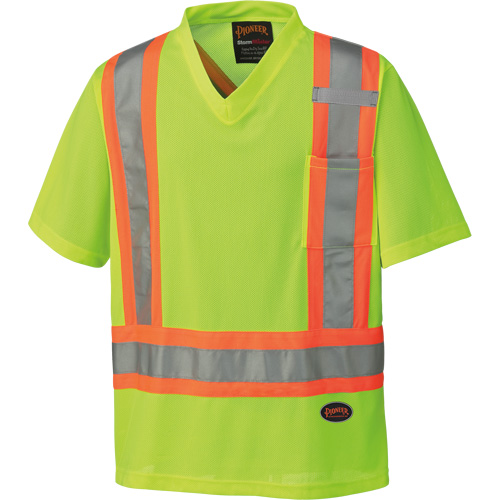 6989 Chandail pour la circulation en micromaille, T-petit, Jaune lime haute visibilit&eacute; Meunier Outillage Industriel