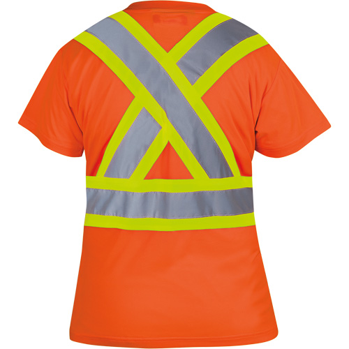 6948 Women's Bird's-Eye Safety T-Shirt, Polyester, X-Small, High Visibility Orange Meunier Outillage Industriel