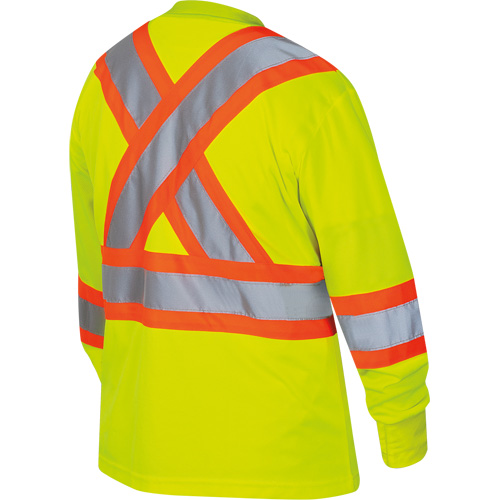 6969 Chandail de s&eacute;curit&eacute; &agrave; manches longues en il-de-perdrix pour femme, Polyester, T-petit, Jaune lime haute visibilit&eacute; Meunier Outillage Industriel