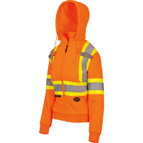 6924W Women's Fleece Hoodie with Zipper, Polyester, X-Small, High Visibility Orange Meunier Outillage Industriel