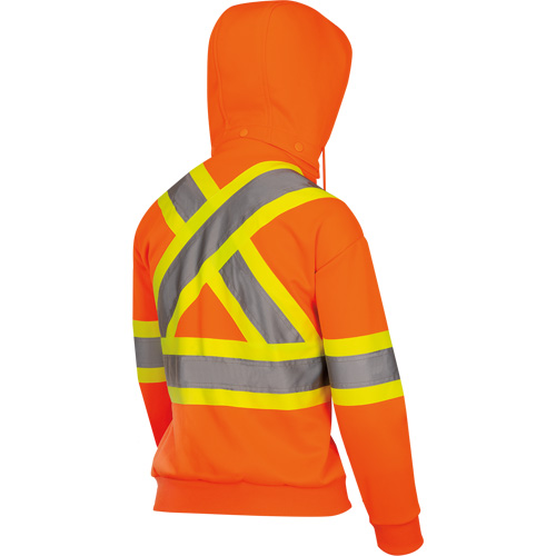 6924W Women's Fleece Hoodie with Zipper, Polyester, X-Small, High Visibility Orange Meunier Outillage Industriel