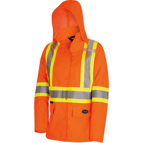 5626W Parka matelass&eacute; de s&eacute;curit&eacute; 300D The Rock, Polyester/Polyur&eacute;thane, Orange haute visibilit&eacute;, T-petit Meunier Outillage Industriel