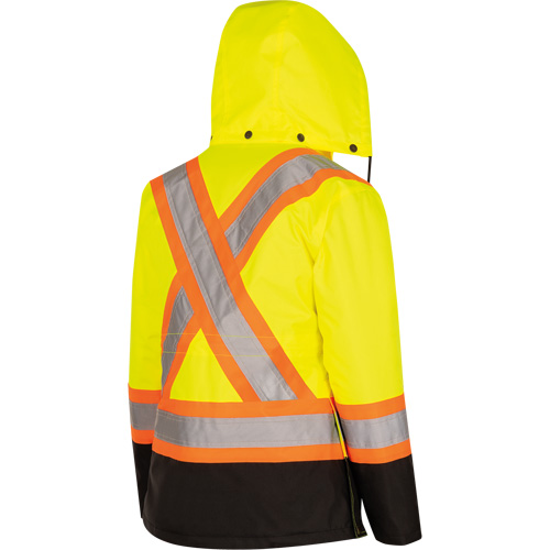 5021BBW Manteau 7 en 1 imperm&eacute;able pour femmes avec capuchon, Polyester/Polyur&eacute;thane, Jaune lime haute visibilit&eacute;, T-petit Meunier Outillage Industriel