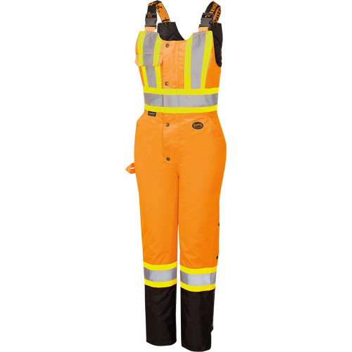 5040BBW Women's High-Visibility Waterproof Safety Overalls, Polyester, X-Small, Black/High Visibility Orange Meunier Outillage Industriel
