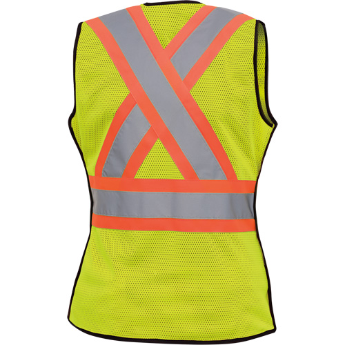 489 Women's High-Visibility Safety Tear-Away Vest, High Visibility Lime-Yellow, X-Small, Polyester Meunier Outillage Industriel