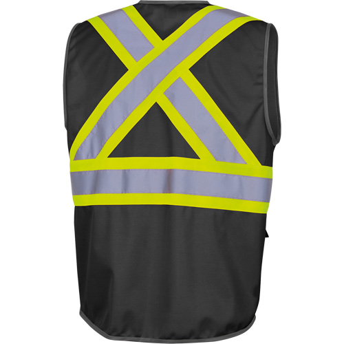 6959BK Veste de s&eacute;curit&eacute; haute visibilit&eacute; en tricot chaîne avec fermeture &agrave; glissi&egrave;re, Noir, T-petit, Polyester Meunier Outillage Industriel