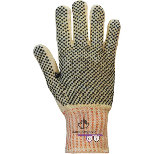 Gants r&eacute;sistants &agrave; la coupe Contender SPGRK2D, Taille Petit, Calibre 7, Rev&ecirc;tement PVC, Enveloppe en Kevlar/Fil technique, ASTM ANSI niveau A6 Meunier Outillage Industriel