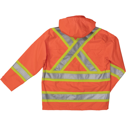 Ripstop Safety Rain Jacket, Polyester, Large, High Visibility Orange Meunier Outillage Industriel