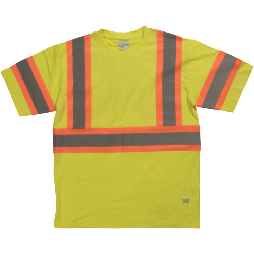 Short Sleeve Safety T-Shirt, Cotton, X-Small, High Visibility Lime-Yellow Meunier Outillage Industriel
