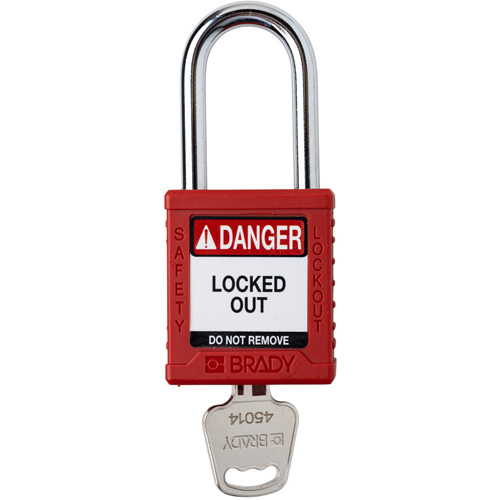 Cadenas de verrouillage Velocity, Rouge, Cl&eacute;s diff&eacute;rentes, Nylon, Largeur de 1-1/2" Meunier Outillage Industriel