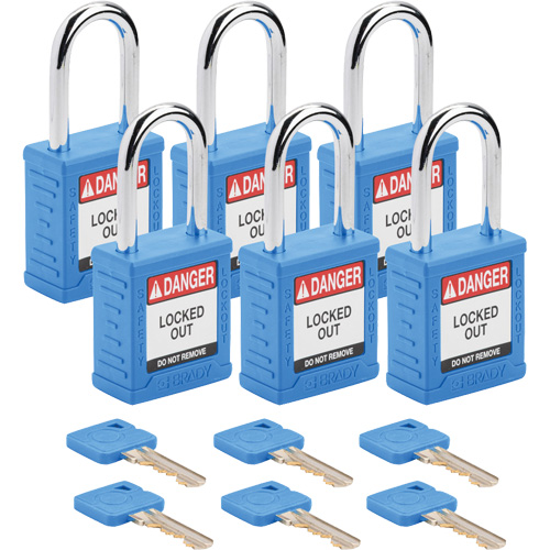 Velocity Lockout Padlocks, Blue, Keyed Alike, Nylon, 1-1/2" Width Meunier Outillage Industriel
