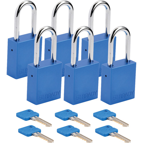 Cadenas de verrouillage Velocity, Noir, Cl&eacute;s identiques, Aluminium, Largeur de 1-1/2" Meunier Outillage Industriel