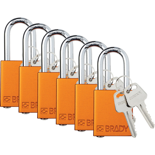 Cadenas de verrouillage Velocity, Orange, Cl&eacute;s diff&eacute;rentes, Aluminium, Largeur de 1-1/2" Meunier Outillage Industriel