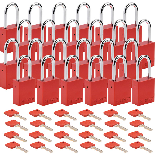 Cadenas de verrouillage Velocity, Rouge, Cl&eacute;s identiques, Aluminium, Largeur de 1-1/2" Meunier Outillage Industriel