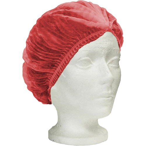 Bonnet bouffant pliss&eacute; RONCO Care, Polypropyl&egrave;ne, 24", Rouge Meunier Outillage Industriel