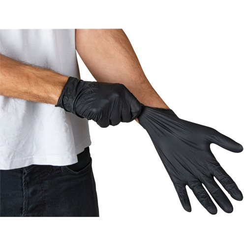 Vending Pack Disposable Gloves, X-Large, Nitrile, 5-mil, Powder-Free, Black, Class 2 Meunier Outillage Industriel