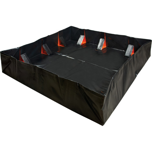 IBX Wall Pop-Up Berm, 268 US gal. Capacity, 6' W x 6' L x 12" H, Snap-Up Bracket Meunier Outillage Industriel
