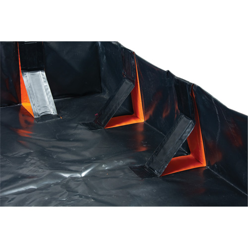 IBX Wall Pop-Up Berm, 268 US gal. Capacity, 6' W x 6' L x 12" H, Snap-Up Bracket Meunier Outillage Industriel