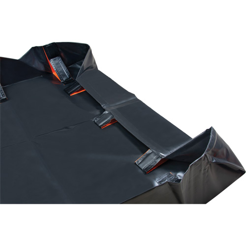 IBX Wall Pop-Up Berm, 268 US gal. Capacity, 6' W x 6' L x 12" H, Snap-Up Bracket Meunier Outillage Industriel