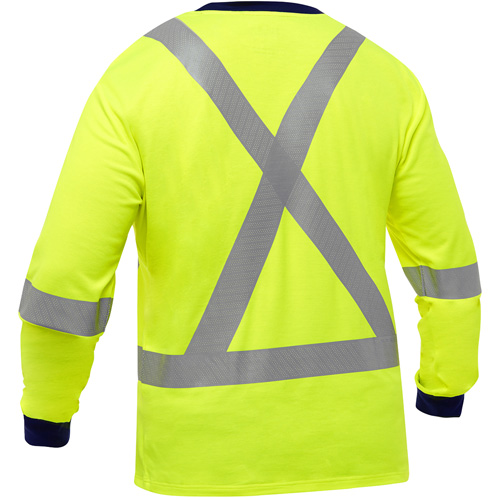 Bisley&reg; X-Back Long Sleeve Shirt, Poly-Cotton, Small, High Visibility Lime-Yellow Meunier Outillage Industriel