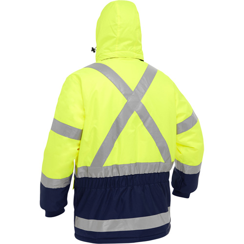 Bisley&reg; X-Back Extreme Cold Jacket with Navy Bottom, Polyester, High Visibility Lime-Yellow, Medium Meunier Outillage Industriel
