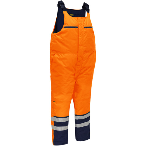 Bisley&reg; Extreme Cold Bib Overall, Polyester, Small, High Visibility Orange Meunier Outillage Industriel