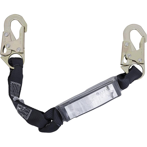 SA-5200-2.5 Shock Absorbing Lanyard, 2.5', Snap Hook Center, Snap Hook Leg Ends, Polyester Meunier Outillage Industriel