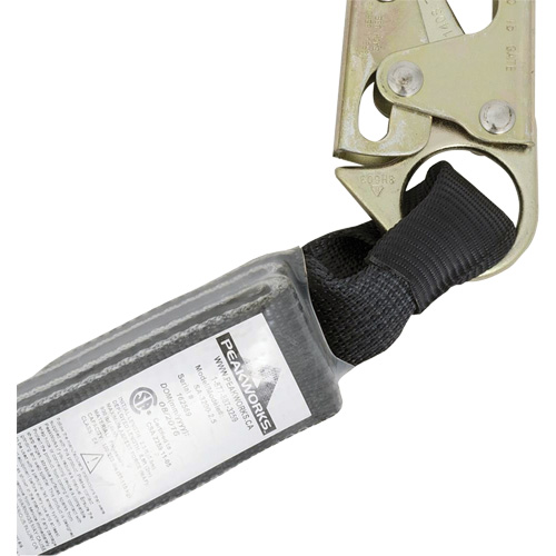 SA-5200-2.5 Shock Absorbing Lanyard, 2.5', Snap Hook Center, Snap Hook Leg Ends, Polyester Meunier Outillage Industriel