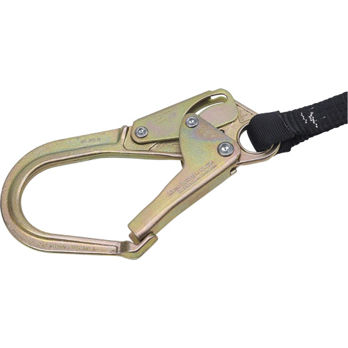 SA-6402-4 Shock Absorbing Lanyard, 4', Form Hook Center, Snap Hook Leg Ends, Polyester Meunier Outillage Industriel