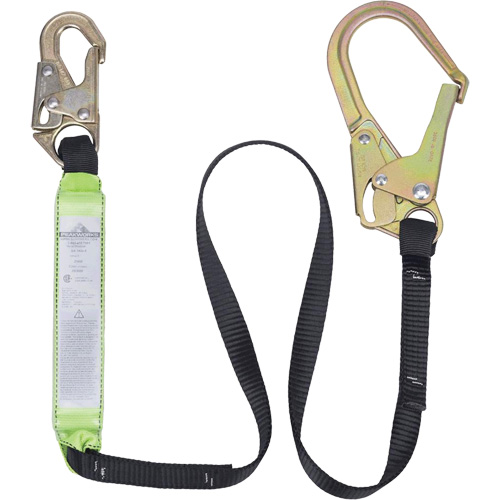 SA-6402-6 Shock Absorbing Lanyard, 6', Form Hook Center, Snap Hook Leg Ends, Polyester Meunier Outillage Industriel
