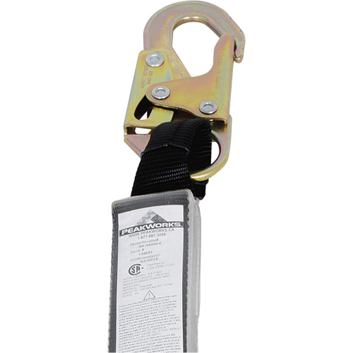 SA-54000-6 Shock Absorbing Lanyard, 6', Snap Hook Center, Snap Hook Leg Ends, Polyester Meunier Outillage Industriel