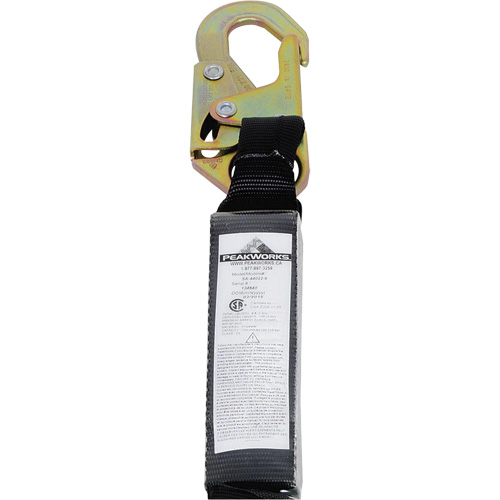SA-54022-4 Shock Absorbing Lanyard, 4', Form Hook Center, Snap Hook Leg Ends, Polyester Meunier Outillage Industriel