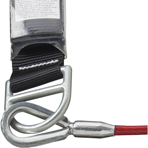 SA-5500-4 Longe &agrave; amortisseur de choc, 4', Point d'ancrage &agrave; Crochet mousqueton, Crochet mousqueton aux jambes, Acier galvanis&eacute; Meunier Outillage Industriel