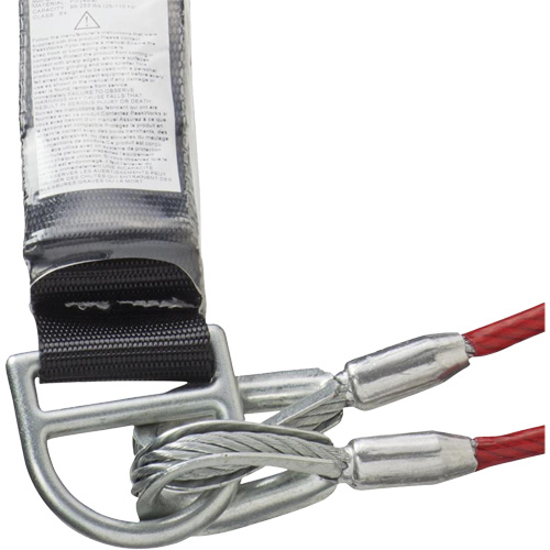 SA-55522-4 Longe &agrave; amortisseur de choc enduite de PVC, 4', Point d'ancrage &agrave; Crochet d&eacute;chafaudage, Crochet mousqueton aux jambes, Acier galvanis&eacute; Meunier Outillage Industriel
