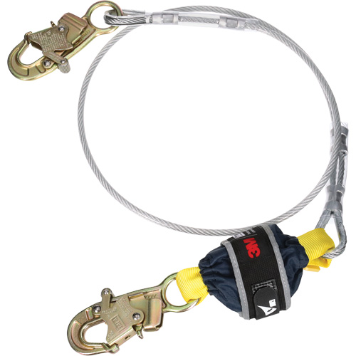 Cable Shock-Absorbing Lanyard, 6', Snap Hook Center, Snap Hook Leg Ends, Galvanized Steel Meunier Outillage Industriel
