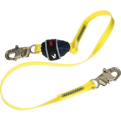 Coated Web Shock-Absorbing Lanyard, 6', Snap Hook Center, Snap Hook Leg Ends Meunier Outillage Industriel