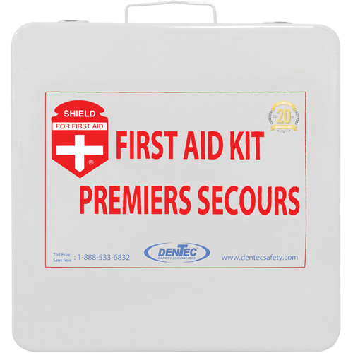 Trousse de premiers soins Shield, R&eacute;pond ou surpasse la norme CSA Z1220-24 type 2 environnements &agrave; faible risque, Moyen (26-50 travailleurs) Meunier Outillage Industriel