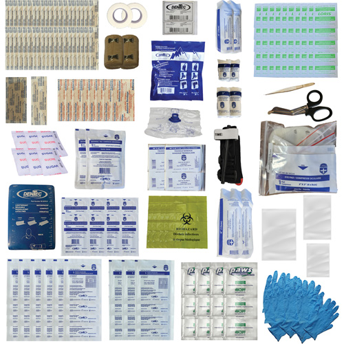 Trousse de premiers soins Shield, R&eacute;pond ou surpasse la norme CSA Z1220-24 type 3 environnements &agrave; haut risque, Moyen (26-50 travailleurs) Meunier Outillage Industriel