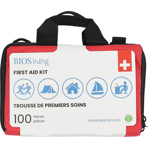 Trousse de premiers soins pour la maison et le voyage de 100 morceaux, Sac en nylon Meunier Outillage Industriel