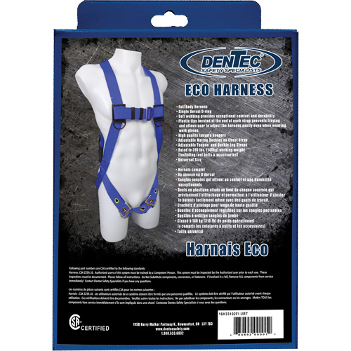 ECO Safety Harness in Retail Box, CSA Certified, Class A, 352 lbs. Cap. Meunier Outillage Industriel