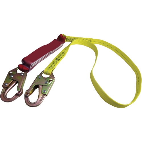 External Energy Absorber Lanyard with 3/4" Hook, 6', Snap Hook Center, Snap Hook Leg Ends, Polyester Meunier Outillage Industriel