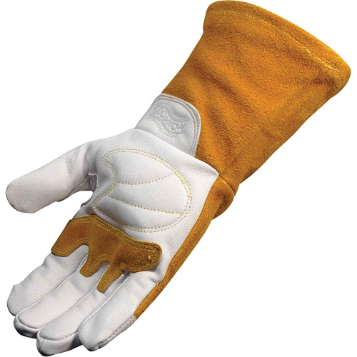 Caiman&reg; Premium TIG/MIG Welder's Gloves with FR Insulated Split Cowhide Back, Grain Goatskin, Size X-Large Meunier Outillage Industriel