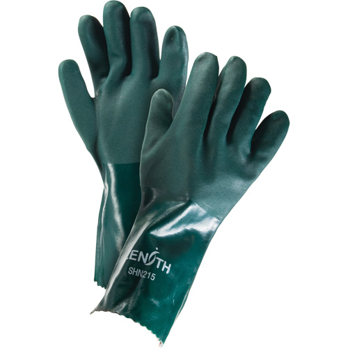 Gants verts &agrave; double enduit, 14" lo, PVC, Doublure en Jersey de coton, 70 mils Meunier Outillage Industriel