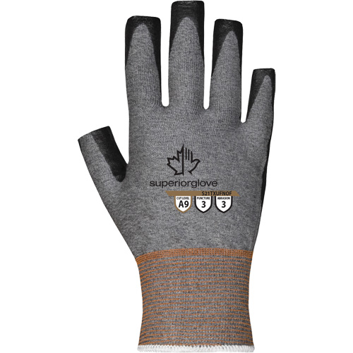 Gants ultra minces &agrave; doigts ouverts, Taille 5, Calibre 21, Rev&ecirc;tement Nitrile, Enveloppe en TenActiv, ASTM ANSI niveau A9 Meunier Outillage Industriel
