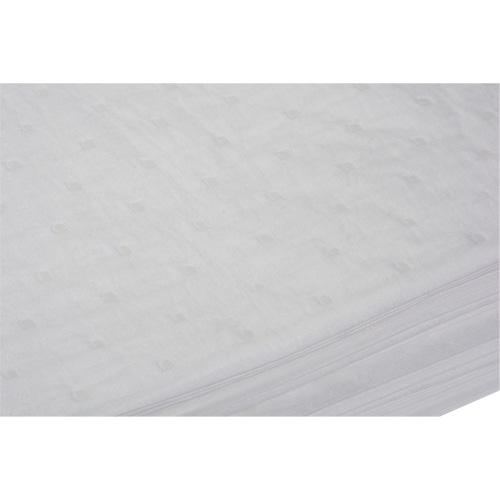 Feuilles absorbantes li&eacute;es, Huile seulement, 15" x 19", 10 gal. d'absorption Meunier Outillage Industriel