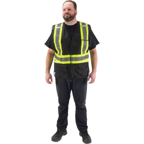 CSA Compliant Surveyor Vest, Black, Medium, Polyester Meunier Outillage Industriel