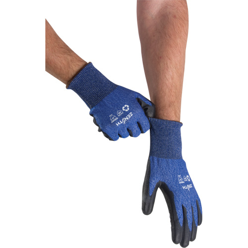 Eco-Friendly Stretch Cut-Resistant Gloves, Size 10, 18 Gauge, Polyurethane Coated, Stainless Steel/HPPE/RPET Shell, ASTM ANSI Level A5 Meunier Outillage Industriel
