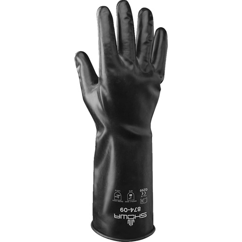 874 Chemical-Resistant Gloves, Size Small/7, 14" L, Butyl Rubber, 13.78-mil Meunier Outillage Industriel